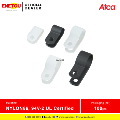 ATCA UC-0.5 CABLE CLAMP (ROHS) 5.0MM BLACK (100PCS/PKT)
